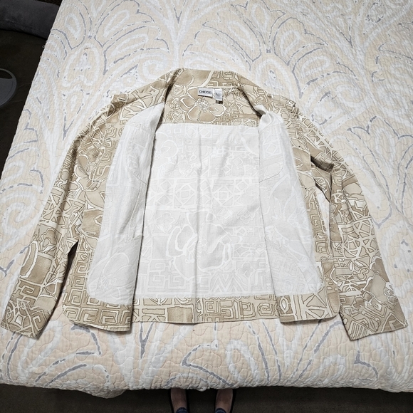 Women’s Chico’s Shacket Size 2 100% Cotton Button Front Jacket with Pockets - Picture 12 of 15